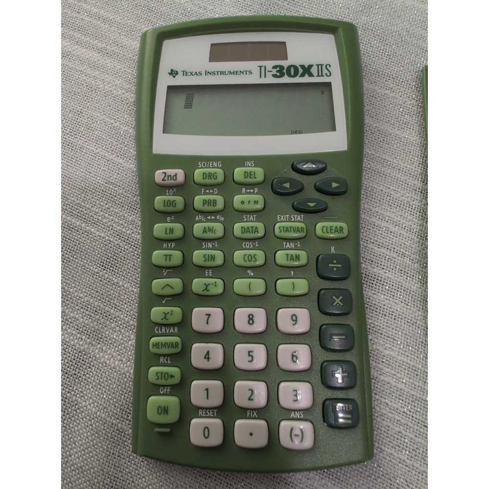 Texas Instruments TI-30X-IIS Green Scientific Calculator With Cover -Tested